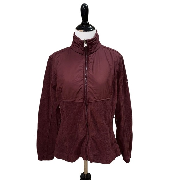 Columbia Jackets & Blazers - Columbia Women's M Medium Full Zip Fleece Jacket Fitted Outdoor Camping Hiking